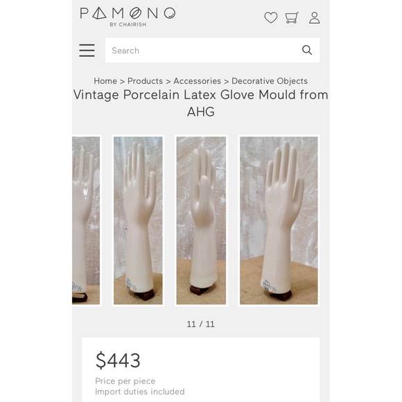 Vintage General Porcelain Latex Glove Mold, 16,” Industrial - Picture 9 of 11